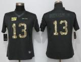 Women New Nike York Giants 13 Beckham jr Anthracite Salute To Service Elite Jersey