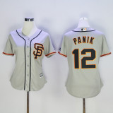 Womens MLB San Francisco Giants #12 Panik Grey Jersey