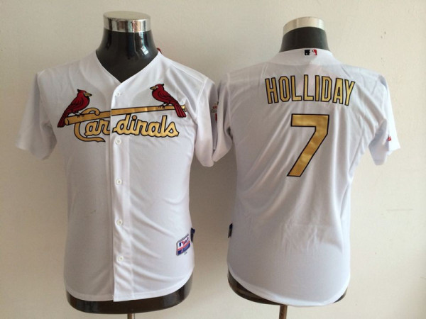 MLB St. Louis Cardinals #7 Holliday White Youth Jersey