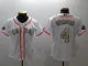Womens MLB Houston Astros #4 Springer White Gold Number Jersey