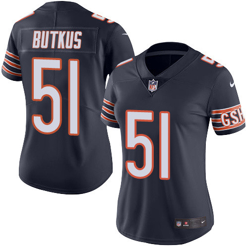 Womens Chicago Bears #51 Butkus Blue Jersey