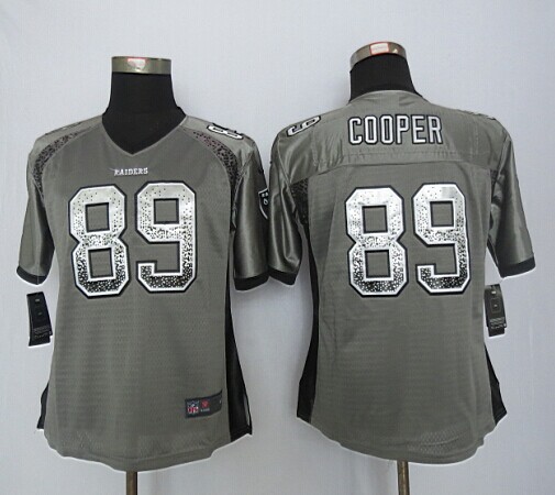 Women New Nike Okaland Raiders 89  Cooper Drift Fashion Grey Elite Jerseys