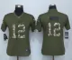 Womens NFL New England Patriots #12 Brady Salute for Service Green Jersey