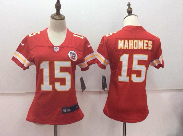 Womens NFL Kansas City Chiefs #15 Mahomes Red Jersey