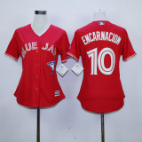 MLB Toronto Blue Jays #10 Encarnacion Womens Red Jersey