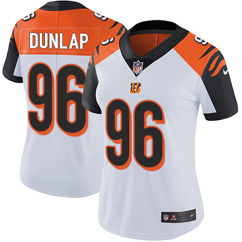 Womens NFL Cincinnati Bengals #96 Dunlap White Vapor Limited Jersey