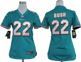 Bush jersey green #22 Women Nike NFL Miami Dolphins jersey