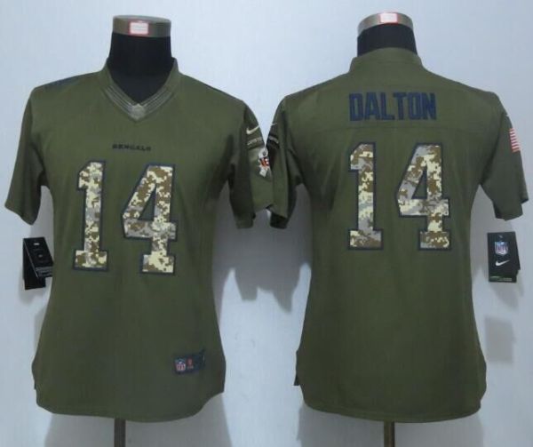 Women Nike Cincinnati Bengals #14 Dalton Green Salute To Service Limited Jersey