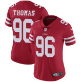 Womens San Francisco 49ers #96 Thomas Red Jersey