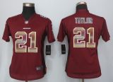 Women New Nike  Washington Red Skins 21 Taylor Red Strobe Elite Jersey