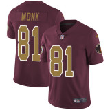 Men's Washington Redskins #81 Monk Red Yellow Number Vapor Untouchable Limited Jersey