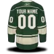 Green #00 Your Name Third Edge Custom NHL Minnesota Wild Jersey