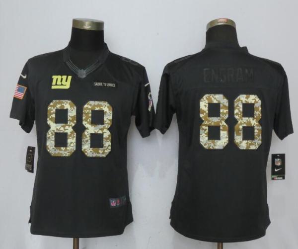 Women New Nike New York Giants 88 Engram Anthracite Salute To Service Limited Jersey