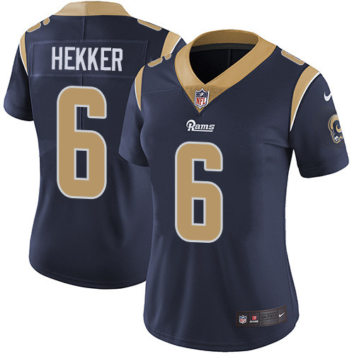 Womens NFL Los Angeles Rams #6 Hekker D.Blue Vapor Limited Jersey