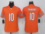 Women Nike Chicago Bears 10 Trubisky Orange Vapor Untouchable Jersey