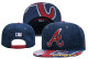 MLB Atlanta Braves Blue Snapback Hats--YD