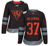 Women North America #37 Hellebuyck Black World Cup of Hockey 2016 Premier Jersey
