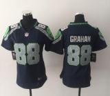 Nike Seattle seahawks #88 Graham Blue Women jersey