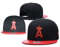 MLB Los Angeles Angels Black Snapback Hats--GS