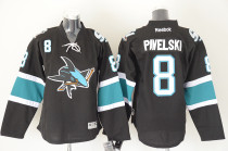 NHL San Jose Sharks #8 Pavelski Black Youth Jersey