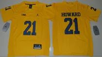 Youth Jordan Brand Michigan Wolverines #21 Desmond Howard College Football Limited Jersey Yellow