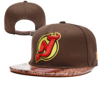 NHL New Jersey Devils Brown Snapback Hats--YD