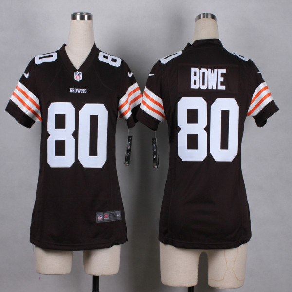 Nike Cleveland Browns #80 Bowe Brown Women Jersey