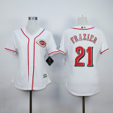 MLB Cincinnati Reds #21 Frazier White Women Jersey