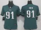 Women NFL Philadelphia Eagles #91 Cox Green Vapor Untouchable Jersey