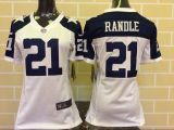 Nike Dallas Cowboys #21 Randle Thanksgiving White Women Jersey