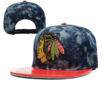 NHL Chicago Blackhawks Blue Snapback Hats--YD