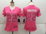 Womens NFL Denver Broncos #22 Anderson Pink Jersey