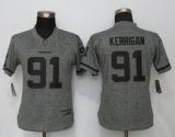 Women New Nike Washington Redskins 91 Kerrigan Gridiron Gray Limited Jersey