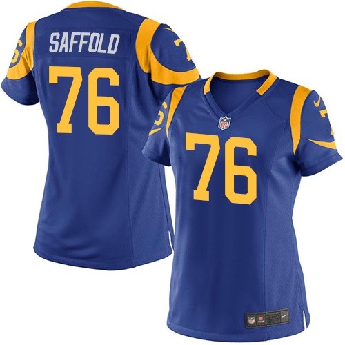 Women Los Angeles Rams #76 Rodger Saffold Royal Blue Jersey