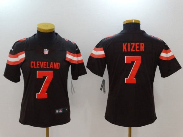 Womens Cleveland Browns #7 Kizer Brown Vapor Limited Jersey