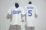 Womens MLB Los Angeles Dodgers #5 Seager White Jersey