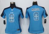 Women Nike Tennessee Titans 8 Mariota Blue Strobe Elite Jersey