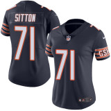 Womens Chicago Bears #71 Sitton Blue Jersey