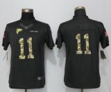 Women Nike Atlanta Falcons 11 Jones Anthracite Salute To Service Elite Jersey