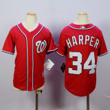 MLB Washington Nationals #34 Harper Youth Red Jersey