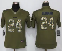 Women New Nike Washington Redskins 24 Norman Green Salute To Service Limited Jersey