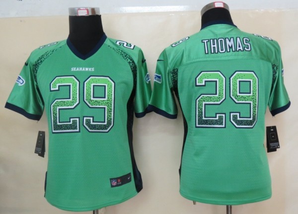 Women 2013 New Nike Seattle Seahawks 29 Thomas Drift Fashion Green Elite Jerseys