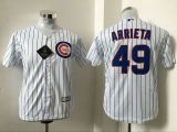 MLB Chicago Cubs #49 Arrieta White Kids Jersey