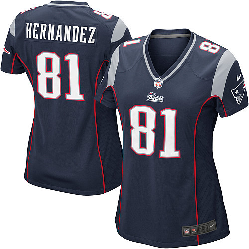 blue Hernandez Patriots Women Nike NFL #81 Jersey