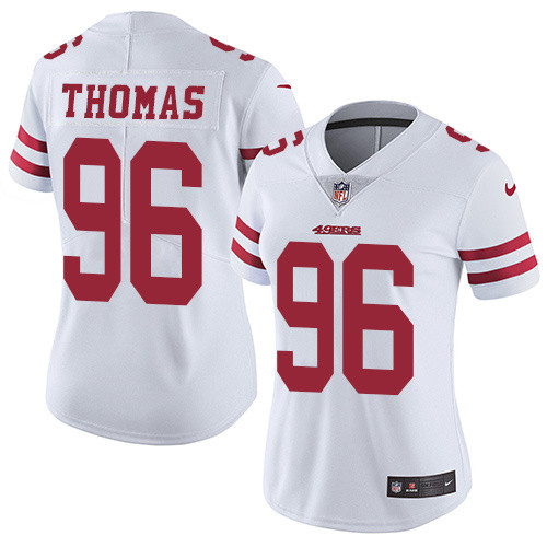 Womens San Francisco 49ers #96 Thomas White Jersey