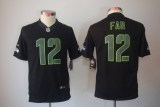 Kidss Seattle Seahawks #12 Fan Impact Limited Black Jersey