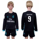 2017 Soccer Real Madrid #9 Benzema Away Kids Jersey
