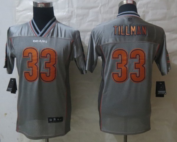 Youth 2013 NEW Nike Chicago Bears 33 Tillman Grey Vapor Elite Jerseys