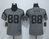 Women New Nike Carolina Panthers 88 Olsen Gray Mens Stitched Gridiron Gray Limited Jersey