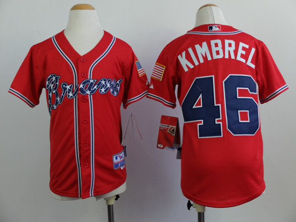 Atlanta Braves #46 Craig Kimbrel 2014 Red Kids Jersey